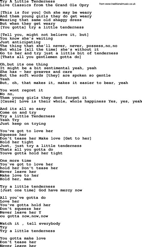 try a little tenderness lyrics|try a little tenderness song meaning.